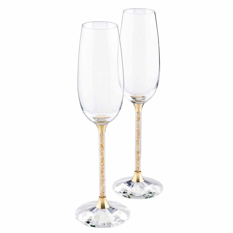 Swarovski Crystalline Golden Shadow Toasting Flutes (Set of 2) 5102143