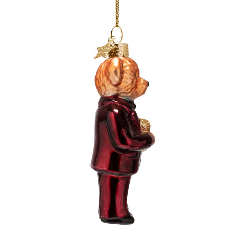 Vondels Burgundy Bear Ornament