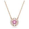 Swarovski Sparkling Dance Round Necklace, Red, Rose Gold Plated