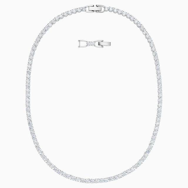 Swarovski Tennis Deluxe Necklace, White, Rhodium plated