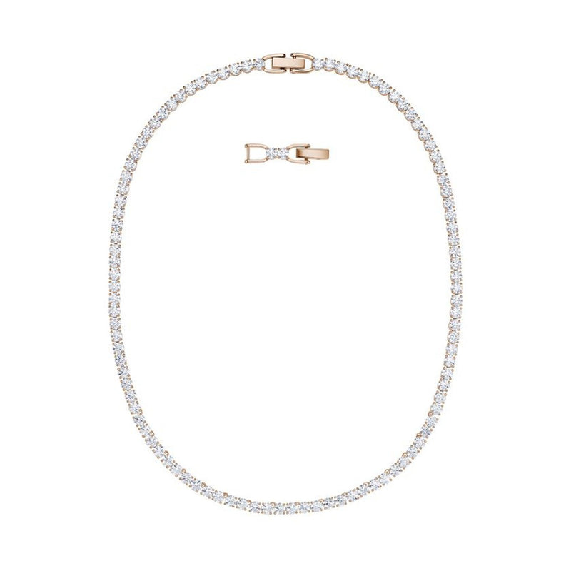 Swarovski Tennis All Around Necklace, White, Rose Gold Plated