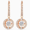 Swarovski Sparkling Dance Pierced Earrings, White, Rose Gold Plated