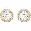 Swarovski Angelic Round Stud Earrings, White, Gold Plated