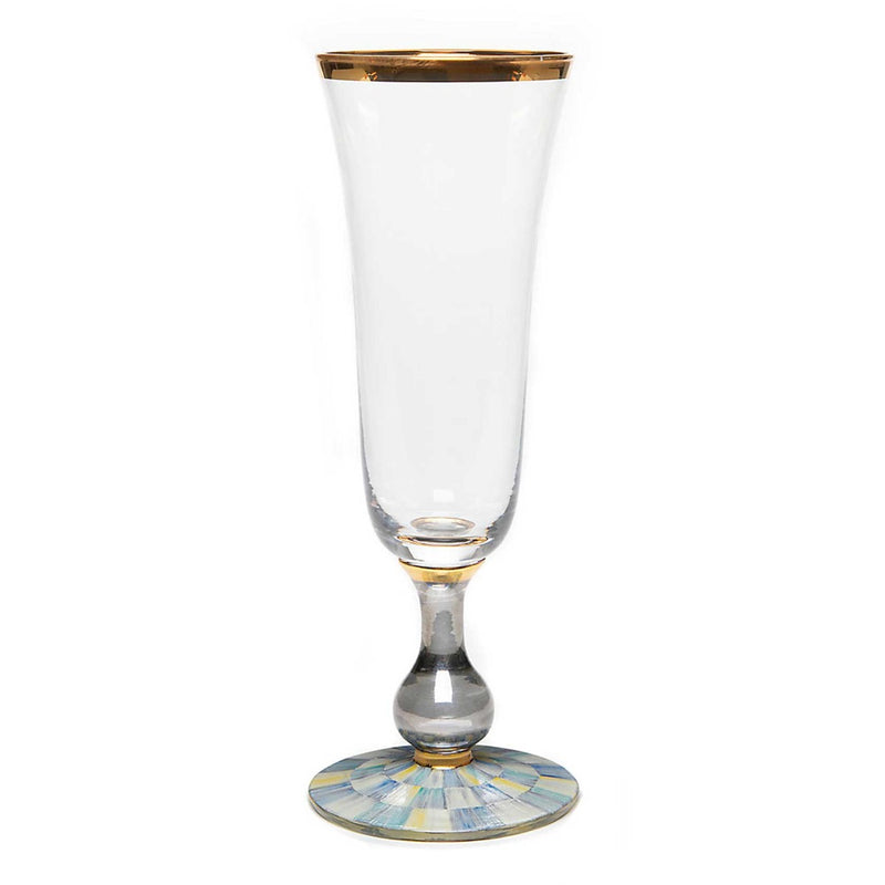 Mackenzie-Childs Sterling Check Champagne Flute 
