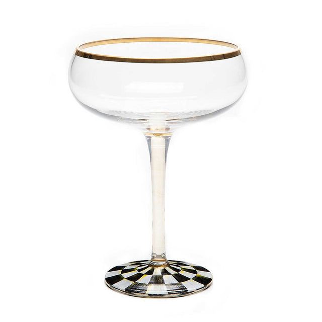Mackenzie-Childs Sterling Check Cocktail Coupe 
