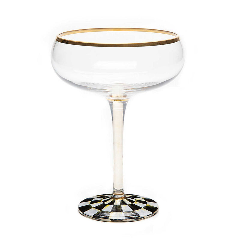 Mackenzie-Childs Sterling Check Cocktail Coupe 
