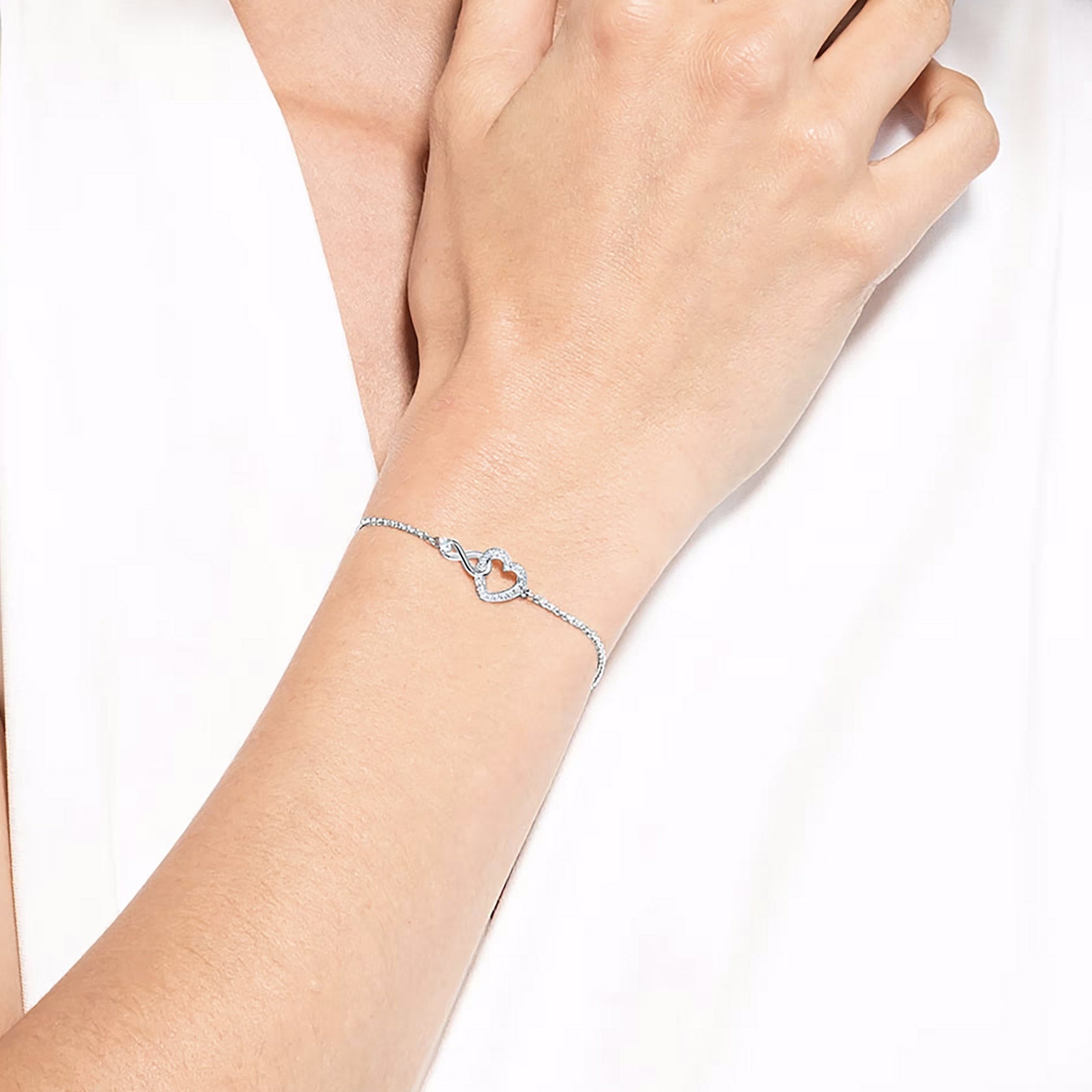 Heart Bracelet Swarovski Rhodium Bracelet Swarovski UNA Heart
