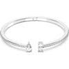 Swarovski Attract cuff, Mixed cuts, White, Rhodium plated