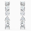 Swarovski Tennis Deluxe Mixed Pierced Earrings, White, Rhodium Plated