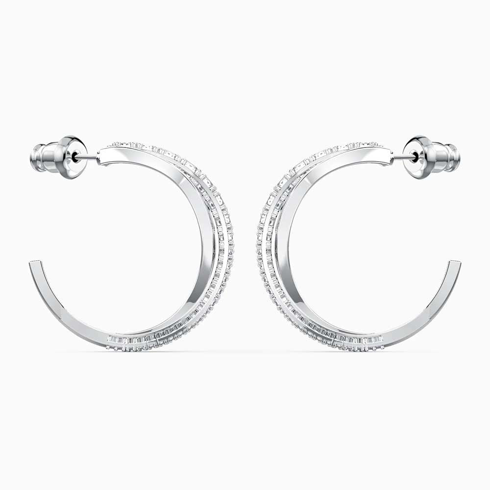 Swarovski Twist Hoop Pierced Earrings, White Crystal - David Shuttle ...