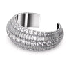 Swarovski Hyperbola cuff, Mixed cuts, Medium, White, Rhodium plated