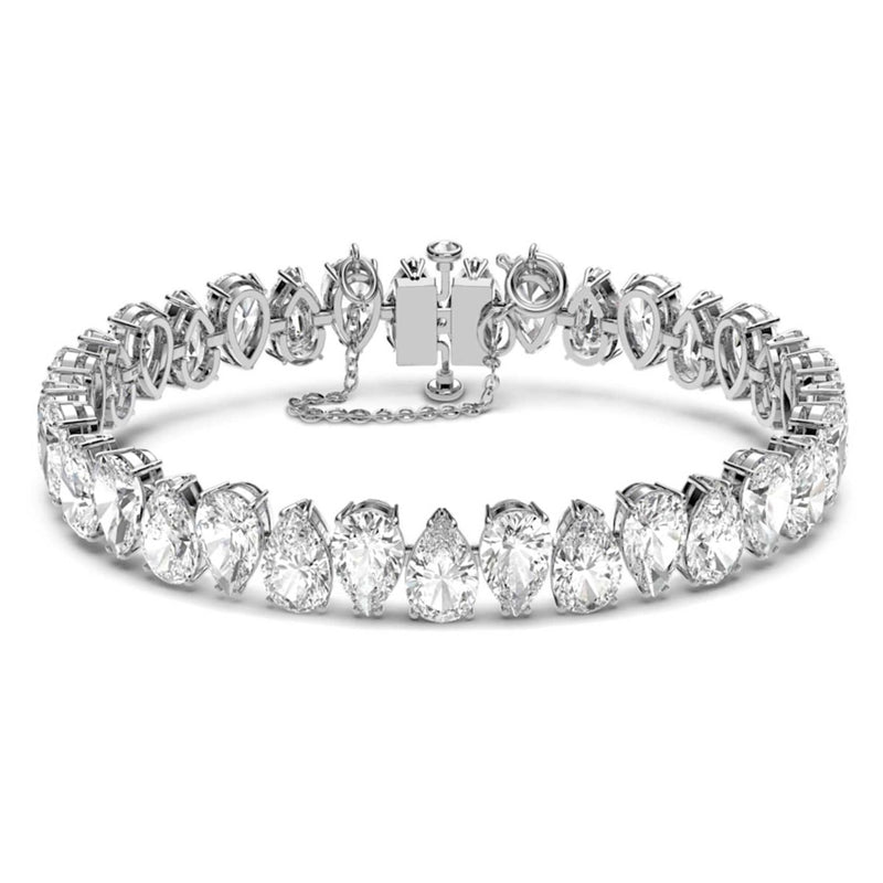 Swarovski Millenia Bracelet, Pear Cut Swarovski Zirconia, White, Rhodium Plated
