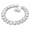 Swarovski Millenia necklace, Oversized crystals, Octagon cut, White, Rhodium plated