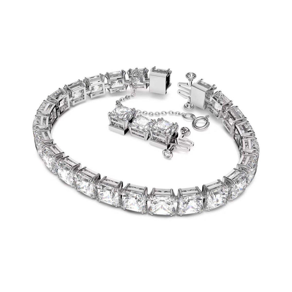 Swarovski Millenia Bracelet, Square cut, White, Rhodium plated – David ...