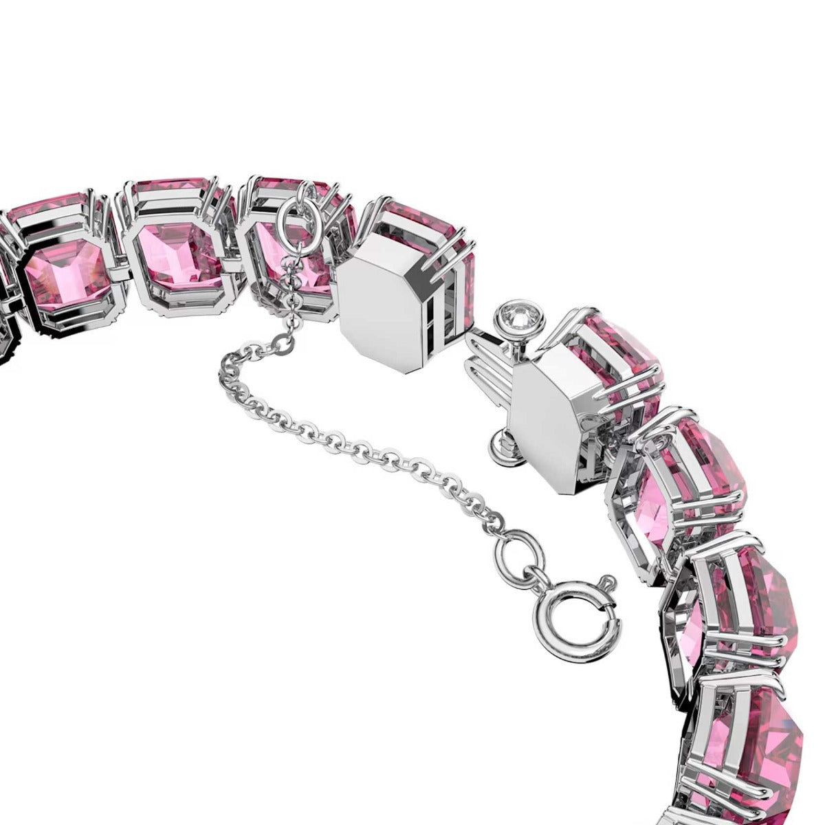 Swarovski Millenia Bracelet, Octagon Cut Crystals, Pink, Rhodium