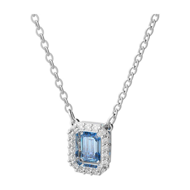 Swarovski Millenia Necklace, Octagon Cut Swarovski Zirconia, Blue, Rhodium Plated