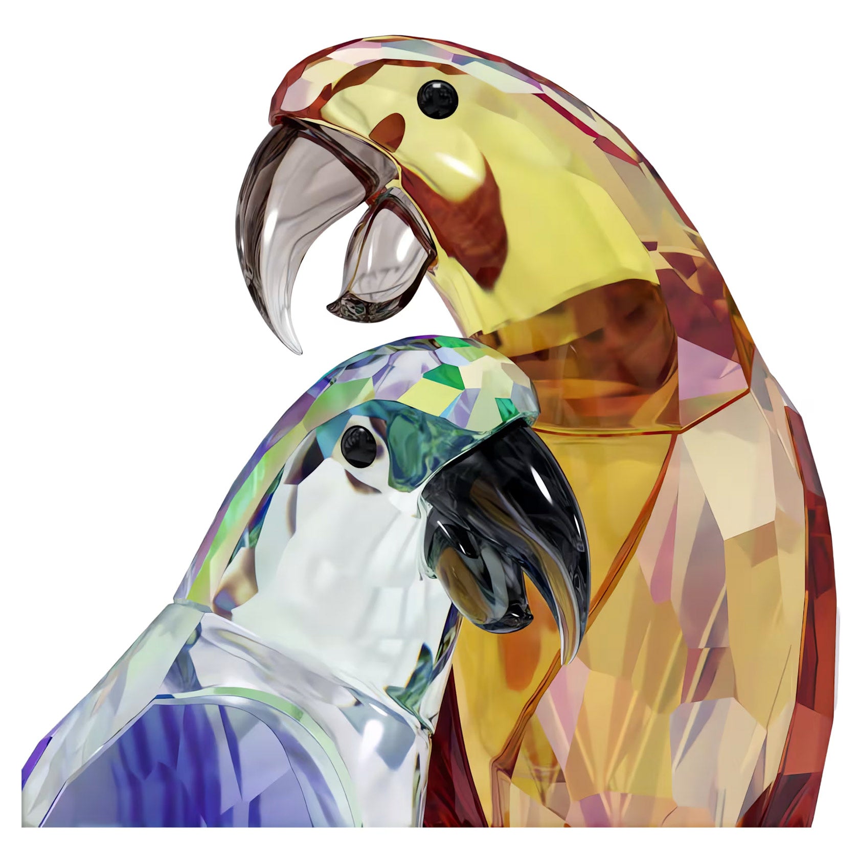 Swarovski Jungle Beatsオウム Bell & Brio 置物 Swarovski Jungle Beats Parrot Couple Bell & Brio – David