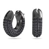 Swarovski Dextera hoop earrings Small, Black, Ruthenium plated