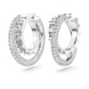 Swarovski Rota hoop earrings, Mixed cuts, White, Rhodium plated