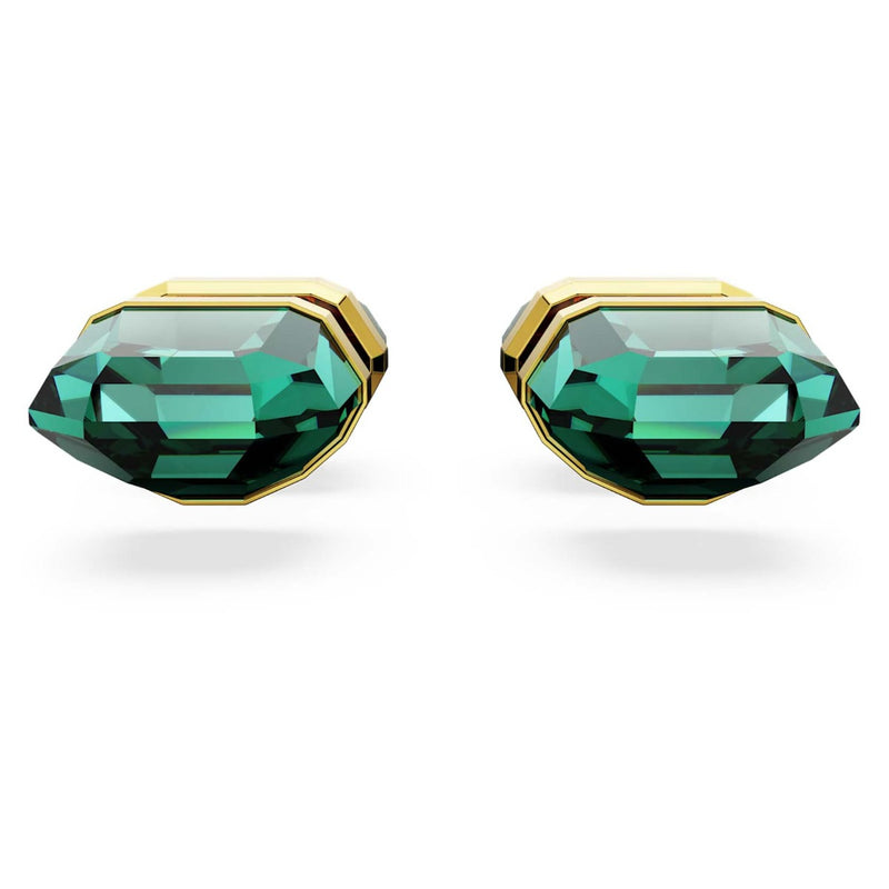 Swarovski Lucent Stud Earrings, Green, Gold-tone plated
