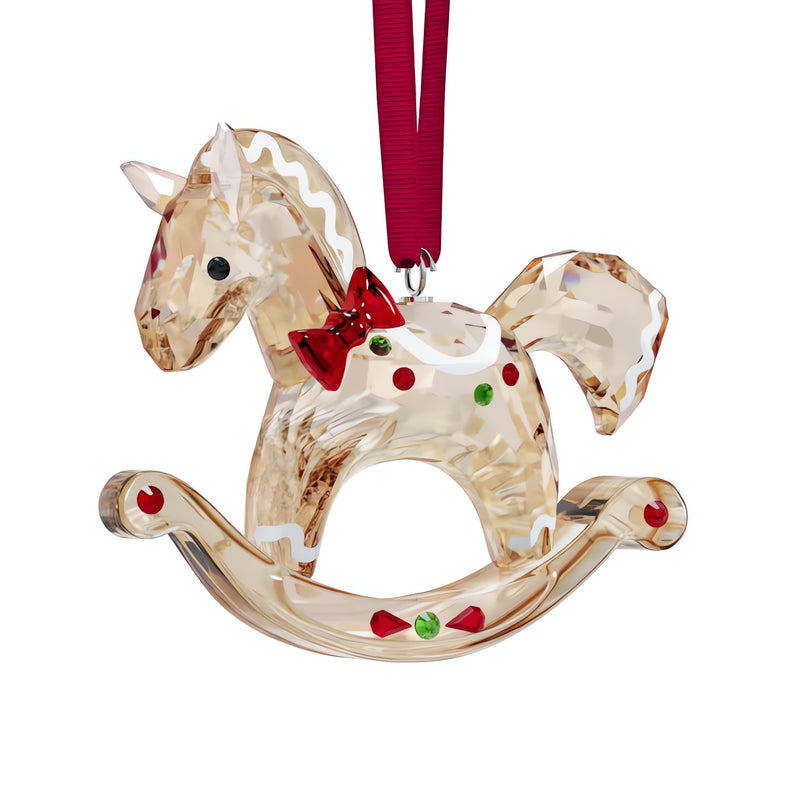 Swarovski Holiday Cheers Gingerbread Rocking Horse Hanging Ornament