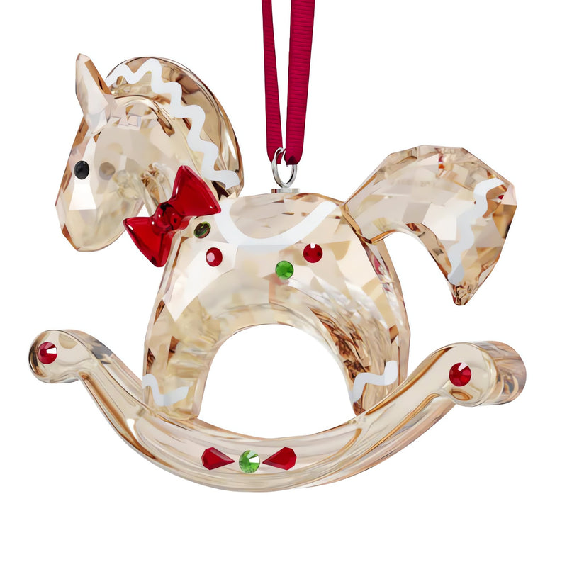 Swarovski Holiday Cheers Gingerbread Rocking Horse Hanging Ornament