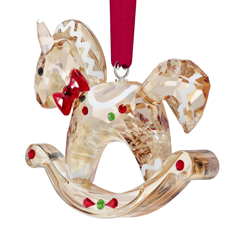 Swarovski Holiday Cheers Gingerbread Rocking Horse Hanging Ornament