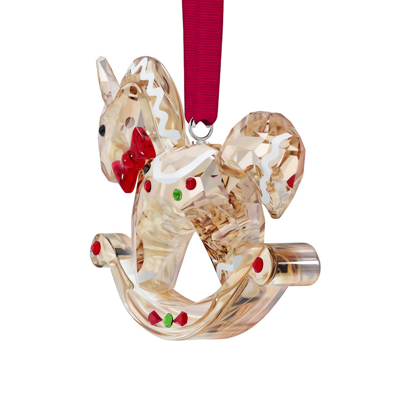 Swarovski Holiday Cheers Gingerbread Rocking Horse Hanging Ornament