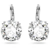 Swarovski Millenia drop sleek earrings, Round cut, White, Rhodium plated