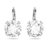 Swarovski Millenia Drop Earrings, Round cut, White, Rhodium plated