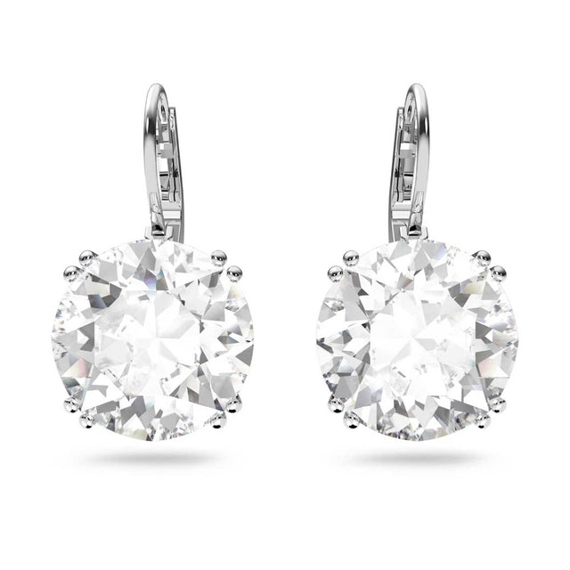 Swarovski Millenia Drop Earrings, Round cut, White, Rhodium plated
