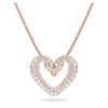 Swarovski Una Pendant, Heart, Small, White, Rose-gold tone plated