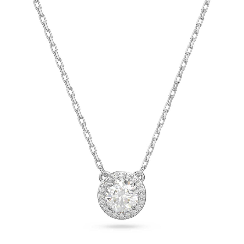 Swarovski Constella Pendant, Round cut, Pave, White, Rhodium plated
