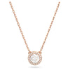 Swarovski Constella Pendant, Round cut, Pave, White, Rose gold-tone plated