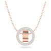 Swarovski Hollow Pendant, Circle, White, Rose-gold tone plated