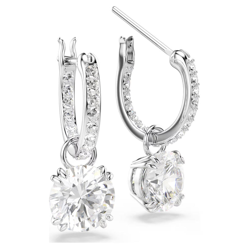Swarovski Stilla cocktail ring, Round cut, White, Rhodium plated