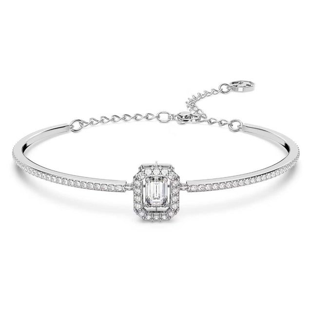 Swarovski Millenia Bangle, Octagon cut, White, Rhodium plated
