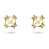 Swarovski Stilla Stud Earrings, Cushion Cut, Yellow, Gold-Tone Plated