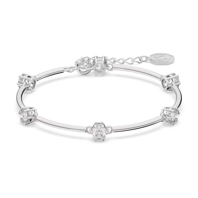 Swarovski Constella Bangle, Round cut, White, Rhodium plated
