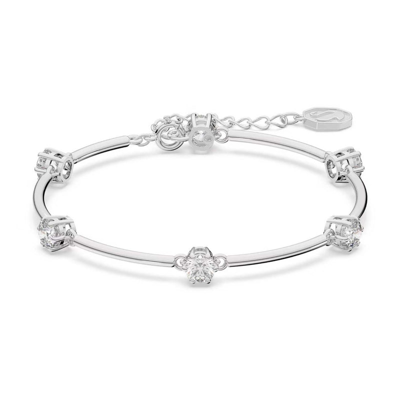 Swarovski Constella Bangle, Round cut, White, Rhodium plated
