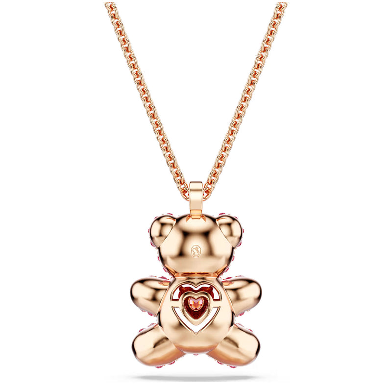 Swarovski Teddy pendant, Bear, Pink, Rose gold-tone plated