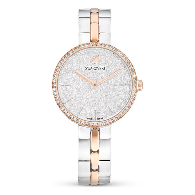 Swarovski Cosmopolitan Watch, Swiss Made, Metal Bracelet, White, Rose Gold-Tone Finish
