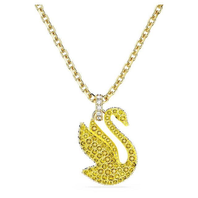 Swarovski Iconic Swan Pendant, Swan, Medium, Yellow, Gold-tone Plated
