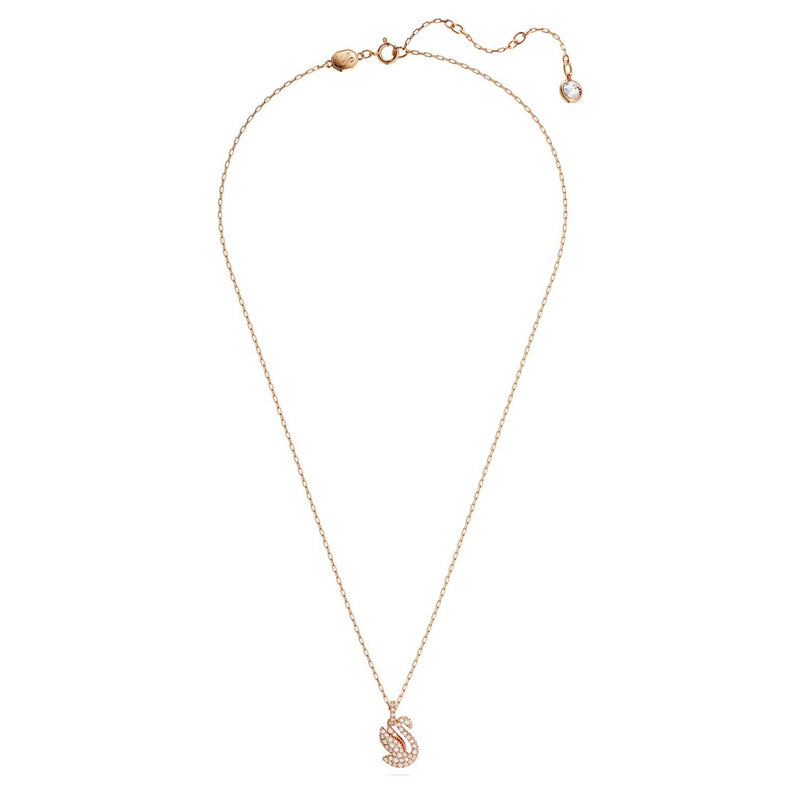 Swarovski Iconic Swan Pendant, Swan, Small, White, Rose gold-tone Plated
