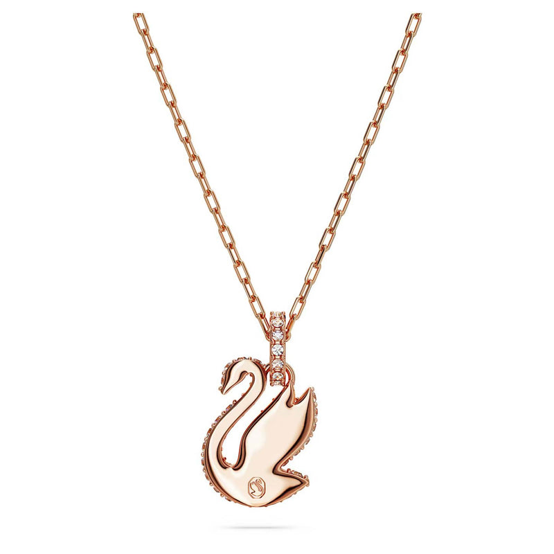 Swarovski Iconic Swan Pendant, Swan, Small, White, Rose gold-tone Plated