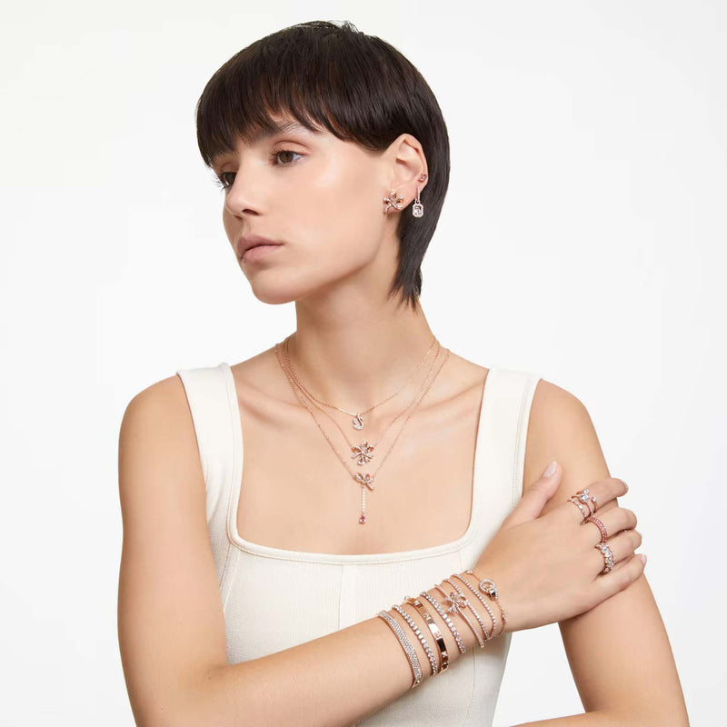 Swarovski Iconic Swan Pendant, Swan, Small, White, Rose gold-tone Plated
