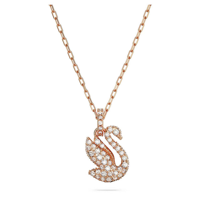 Swarovski Iconic Swan Pendant, Swan, Small, White, Rose gold-tone Plated