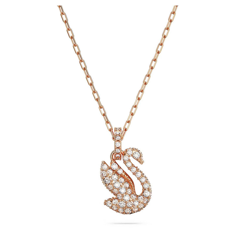 Swarovski Iconic Swan Pendant, Swan, Small, White, Rose gold-tone Plated