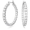 Swarovski Matrix large hoop earrings, Round cut, White, Rhodium plated