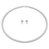 Swarovski Matrix Tennis set, Round cut, White, Rhodium plated